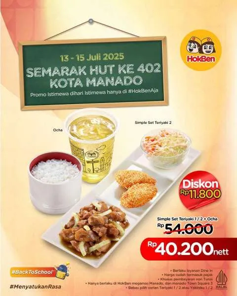 Promo HokBen HUT Kota Manado 13-15 Juli 2025