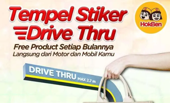 Promo HokBen Tempel Stiker Drive Thru Gratis Tas 40th HokBen, Persediaan Terbatas