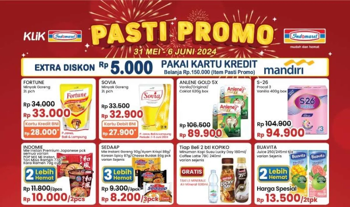 Promo JSM Indomaret 31 Mei-2 Juni 2024, Beli 2 Botol Kopiko Gratis 1 Le Minerale