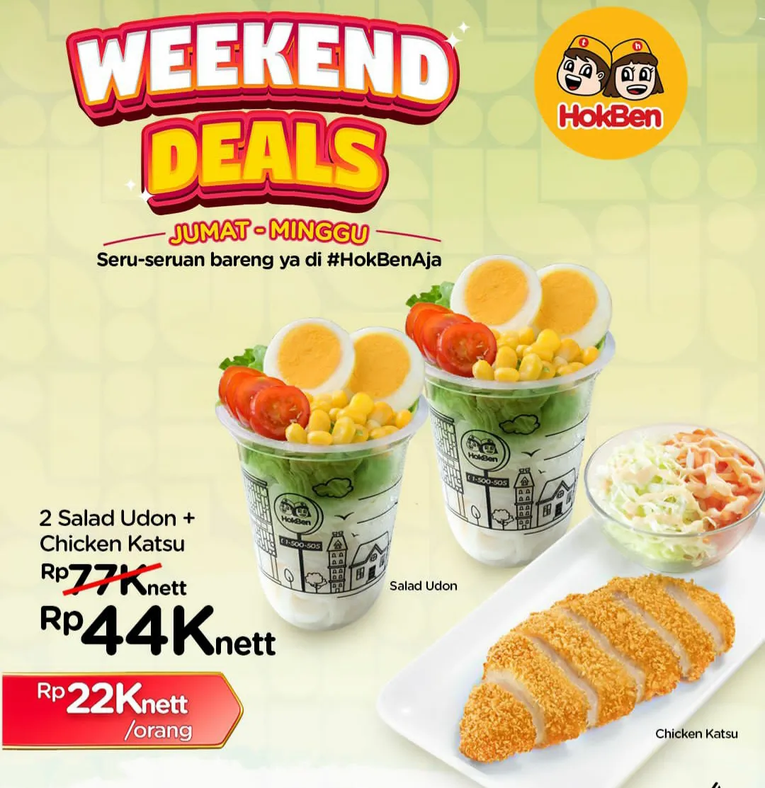 Hokben Weekend Deals paket salad udon