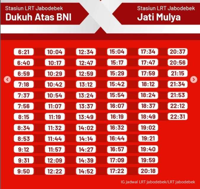 Jadwal LRT Jabodebek Terbaru 