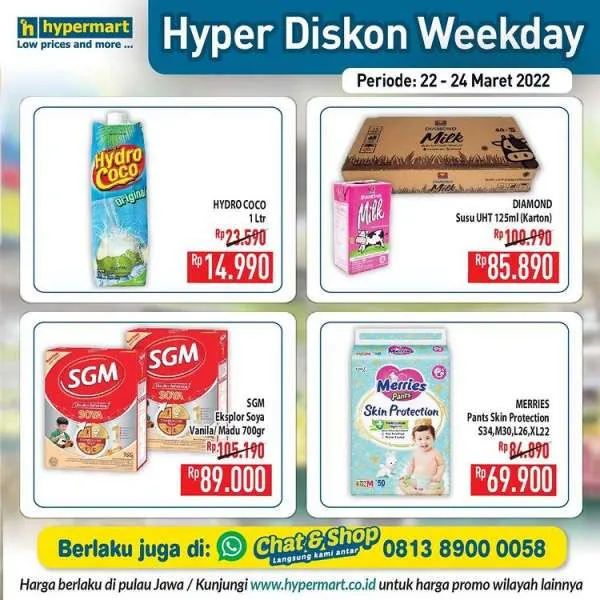 Promo Hypermart Hyper Diskon Weekday 22-24 Maret 2022
