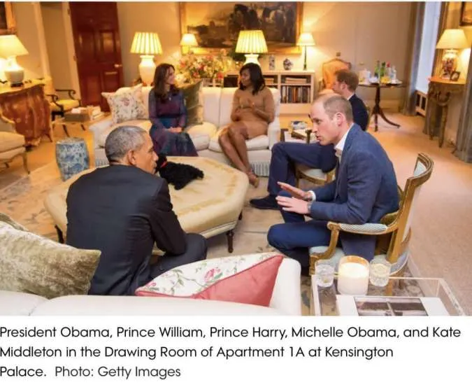 William dan Kate menyambut Obama
