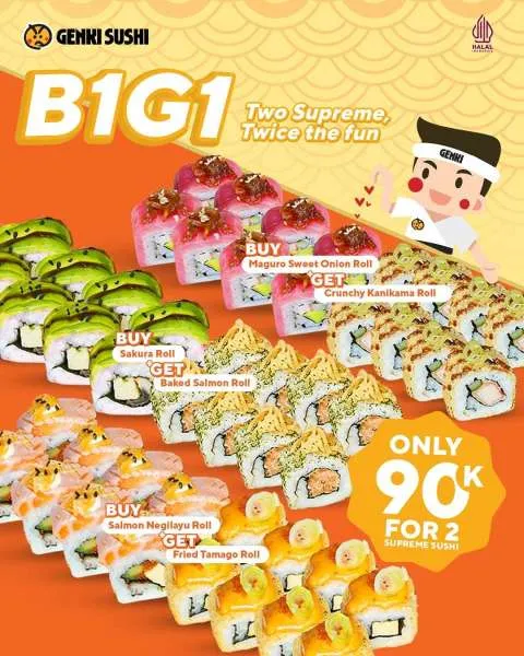 Promo Genki Sushi Buy 1 Get 1 September 2025