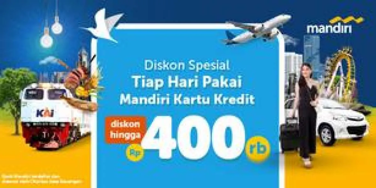 Promo Kredit Mandiri, Diskon Setiap Hari Semua Produk Traveloka s.d Rp400.000