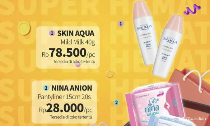 Promo Guardian Periode 7-20 Agustus 2025, Tambah Rp 1.000 Dapat 2 Sunscreen Skin Aqua