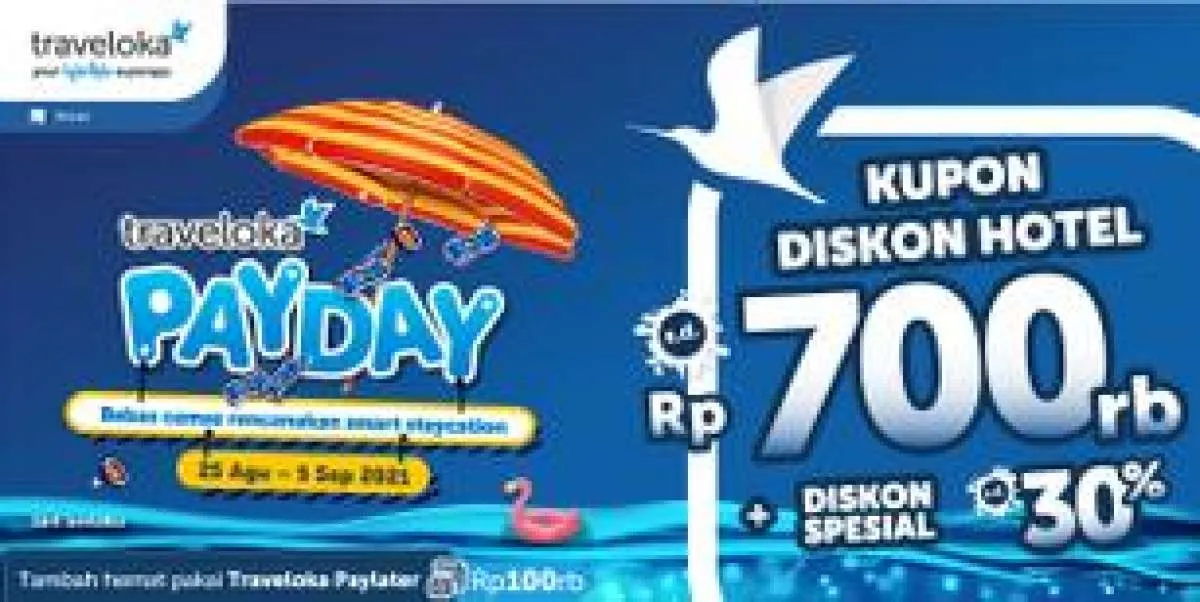 Promo Staycation & WFH di Traveloka, Diskon Hotel Rp 700.000 dan Diskon Spesial 30%