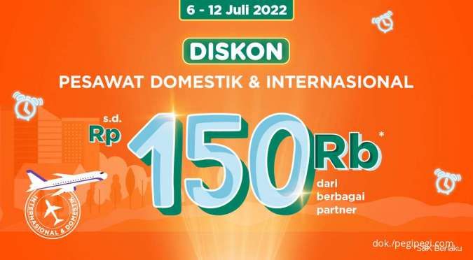 Promo PegiPegi Time 7.7, Diskon Pesawat Domestik & Internasional hingga Rp 150.000