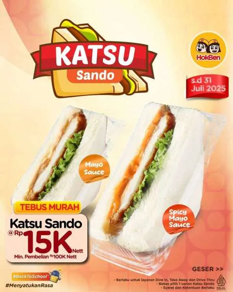 Promo HokBen Tebus Murah Katsu Sando