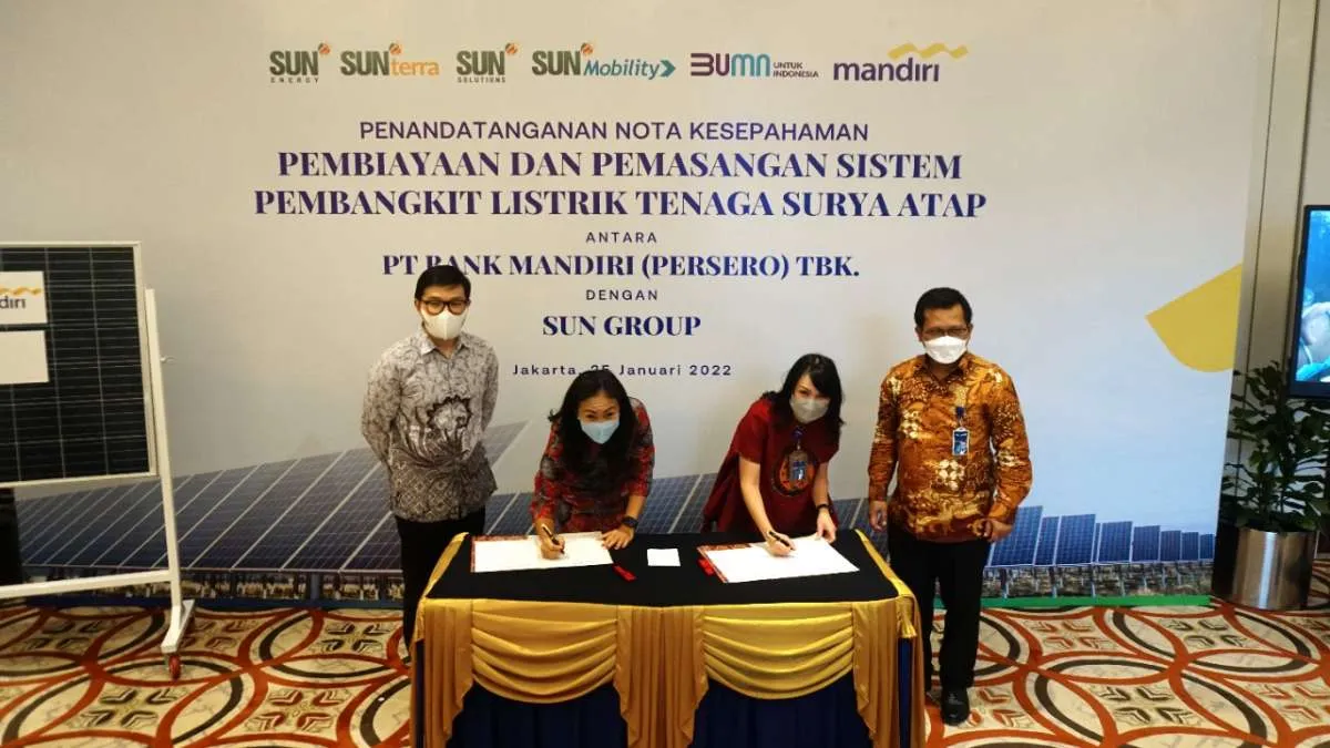 Bank Mandiri (BMRI) dan Grup Sun Energy Teken Nota Kesepahaman Green Financing 