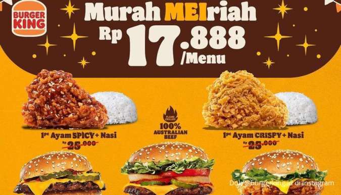 Promo Burger King Mei 2024 Harga Murah Meriah, 7 Menu Lezat Serba Rp 17.000-an Saja
