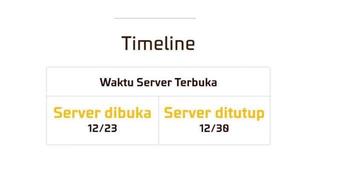Jadwal FF Advance Server Desember 2022