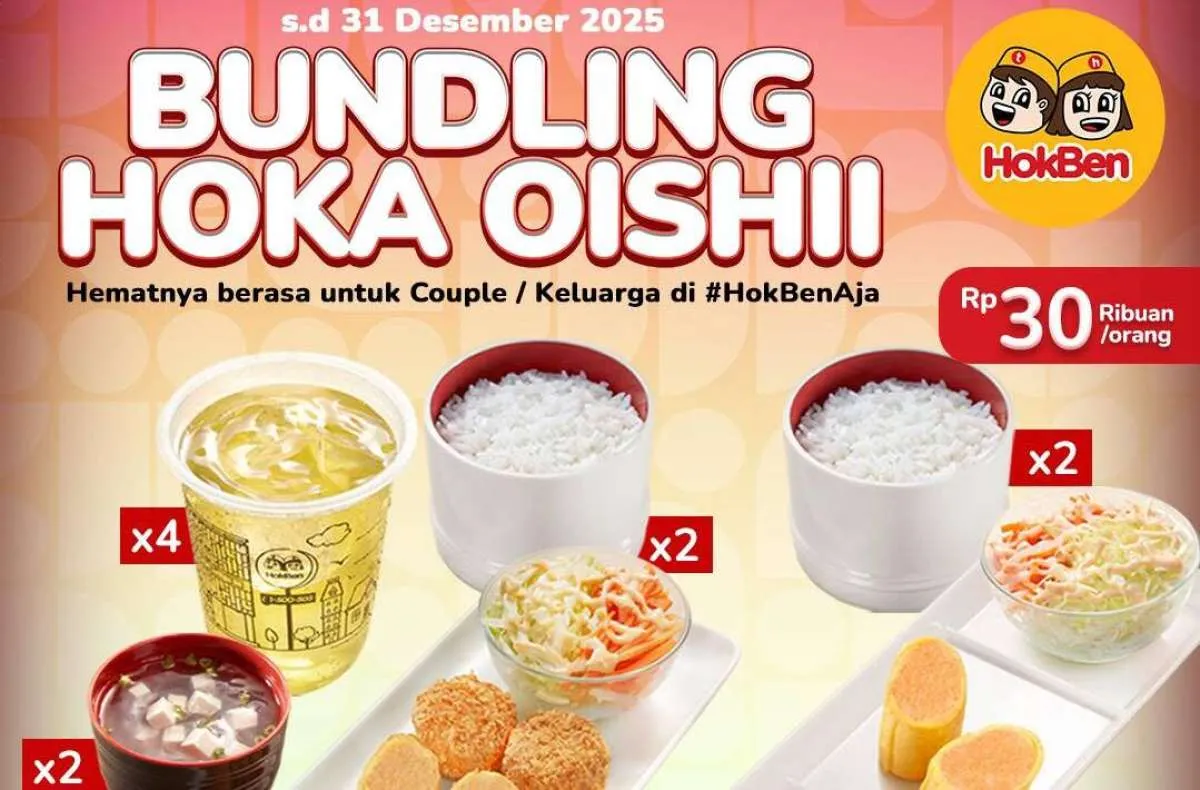 Promo Bundling Hoka Oishii di HokBen Periode Desember, Paket Rame Mulai 30 Ribuan