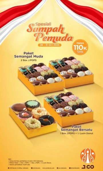 Promo Sumpah Pemuda di J.CO 28-31 Oktober 2025