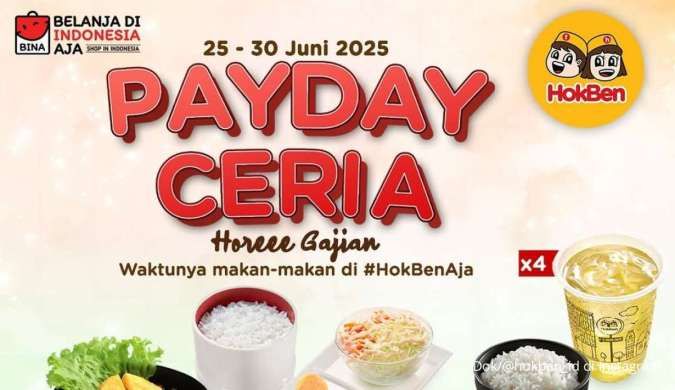 Promo HokBen Payday 25-30 Juni 2025, Makan Berempat Lebih Murah Saat Gajian