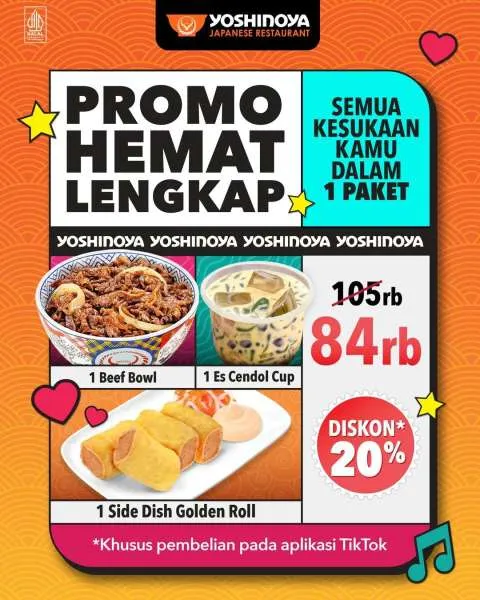 Promo Hemat Lengkap Yoshinoya Melalui TikTok