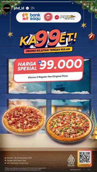 Promo Pizza Hut Delivery x Bank Saqu 18-20 Desember 2024