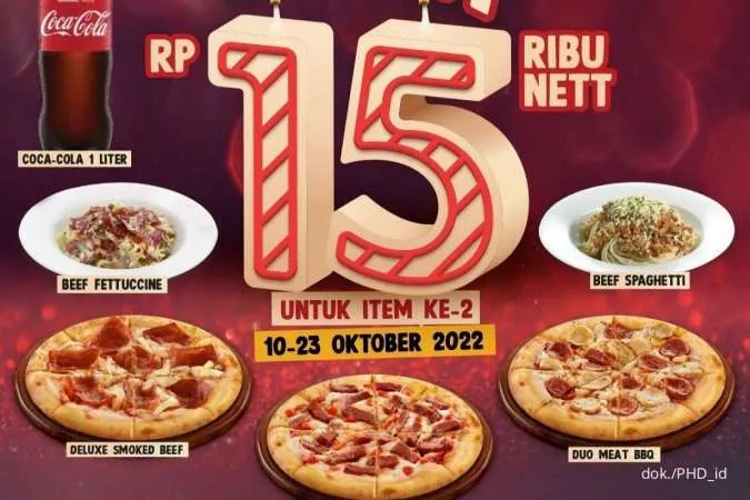 Promo HUT PHD ke-15, Pizza Regular Rp 15.000 Berlaku hingga 23 Oktober 2022