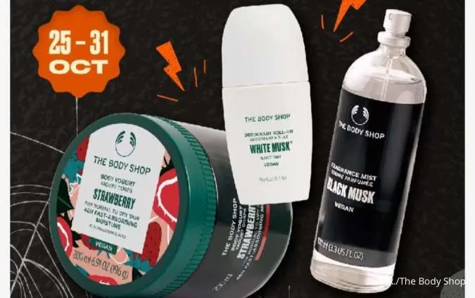 Promo Payday The Body Shop Periode 25-31 Oktober 2025, Moisturizer-Masker Diskon 50%