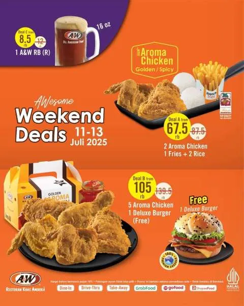Promo A&W Weekend Deals 11-13 Juli 2025