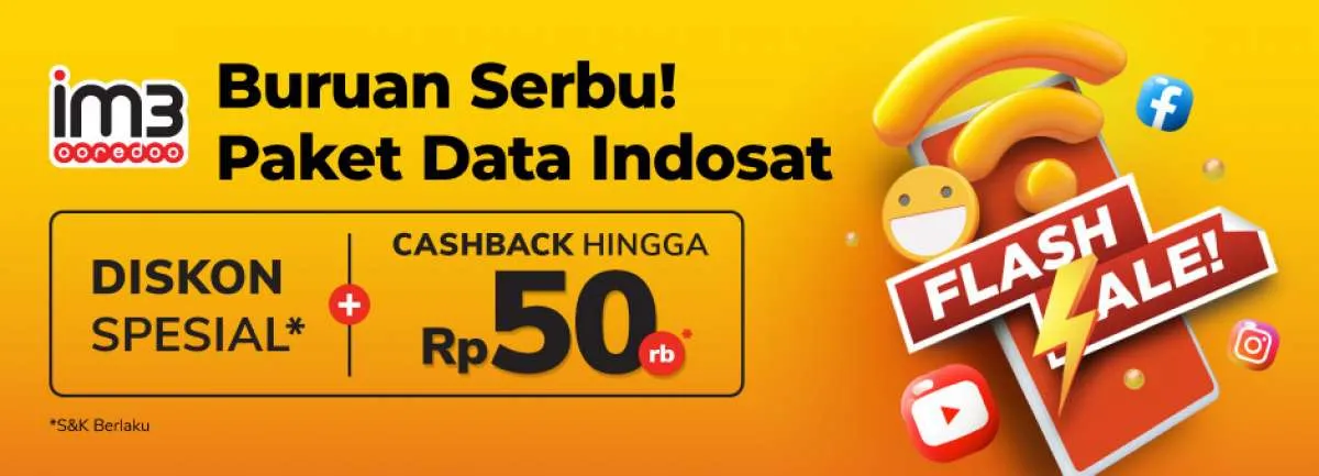 Promo Tokopedia Agustus 2022, Beli Paket Data Indosat Dapat Cashback Rp50.000!