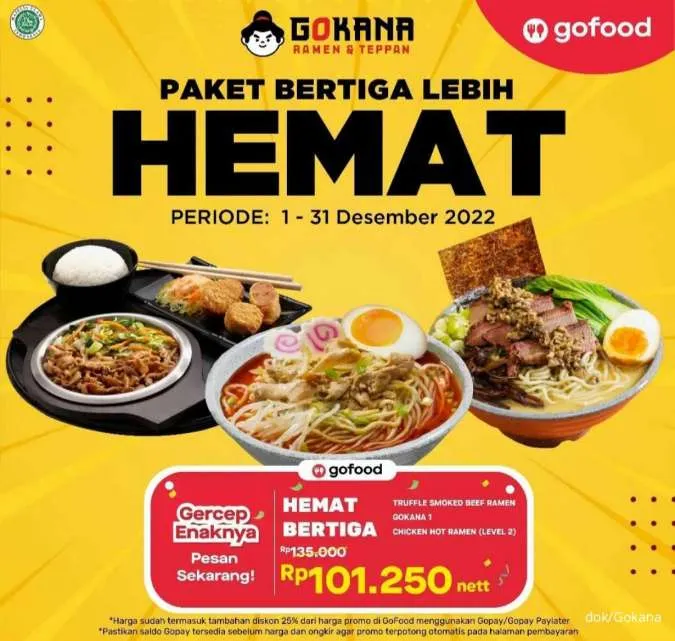 Promo Gokana Paket Hemat Bertiga Desember 2022