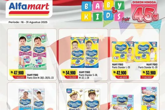 Promo Alfamart Baby & Kids Fair 16-31 Agustus 2025, Mamy Poko-Sleek Diskon hingga 45%