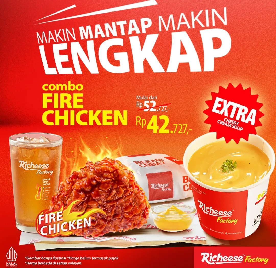 Promo Richeese Combo Fire Chicken