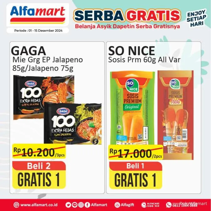 Promo Alfamart Serba Gratis Periode 1-15 Desember 2024