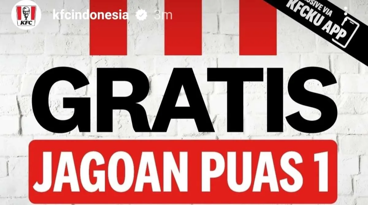 Promo KFC Gratis Jagoan Puas 1 Spesial Hari Senin, Kode Promo Khusus di Aplikasi