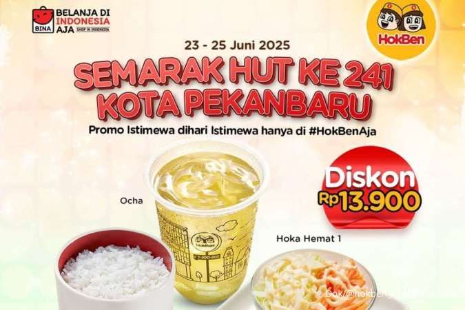 Promo HokBen HUT Kota Pekanbaru 23-25 Juni 2025, Dapatkan Diskon Rp 13.900