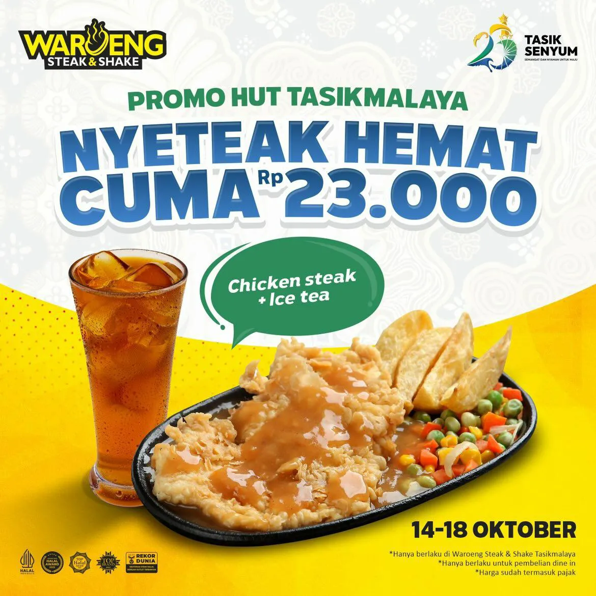 Promo HUT Tasikmalaya di Waroeng Steak
