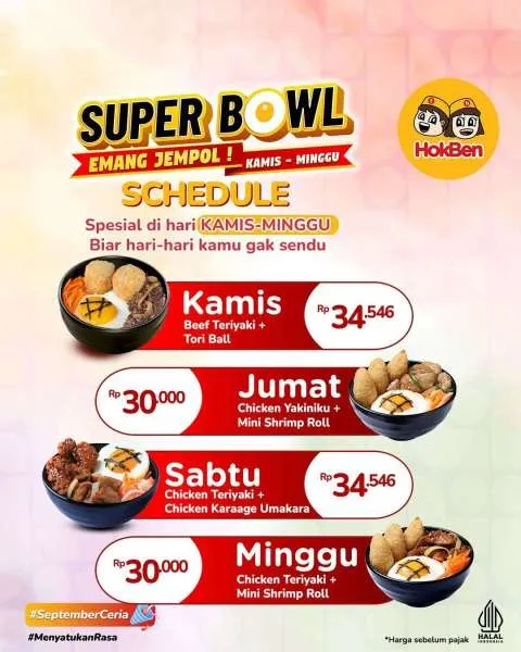 Promo HokBen Super Bowl Schedule