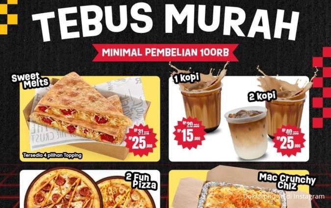 Promo Pizza Hut Delivery Januari 2025, Pizza Sampai Kopi Tebus Murah Mulai Rp 15.000