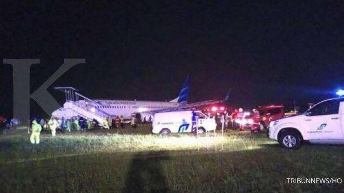 Pesawat Garuda tergelincir di Bandara Adisutjipto