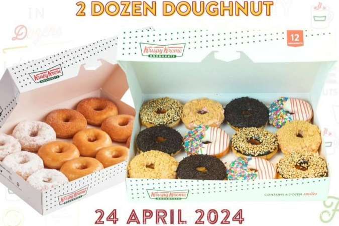 Promo Krispy Kreme Khusus 24 April 2024, Beli 2 Lusin Donat Rp 100.000
