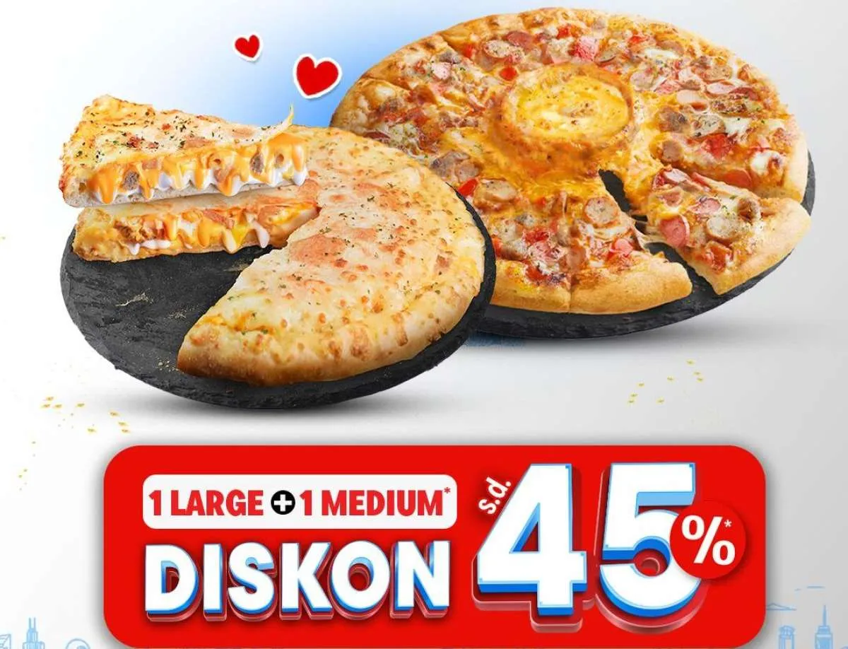 Promo Domino's Pizza Sweet 17 Agustus 2025, Pizza Large dan Medium Diskon 45%