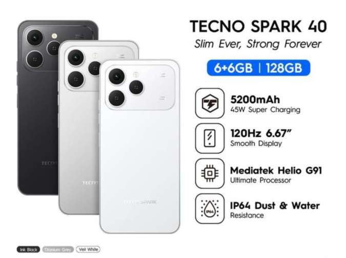 Tecno Spark 40 Indonesia: Harga Rp 1 Jutaan, Desain Serupa iPhone 17 Pro