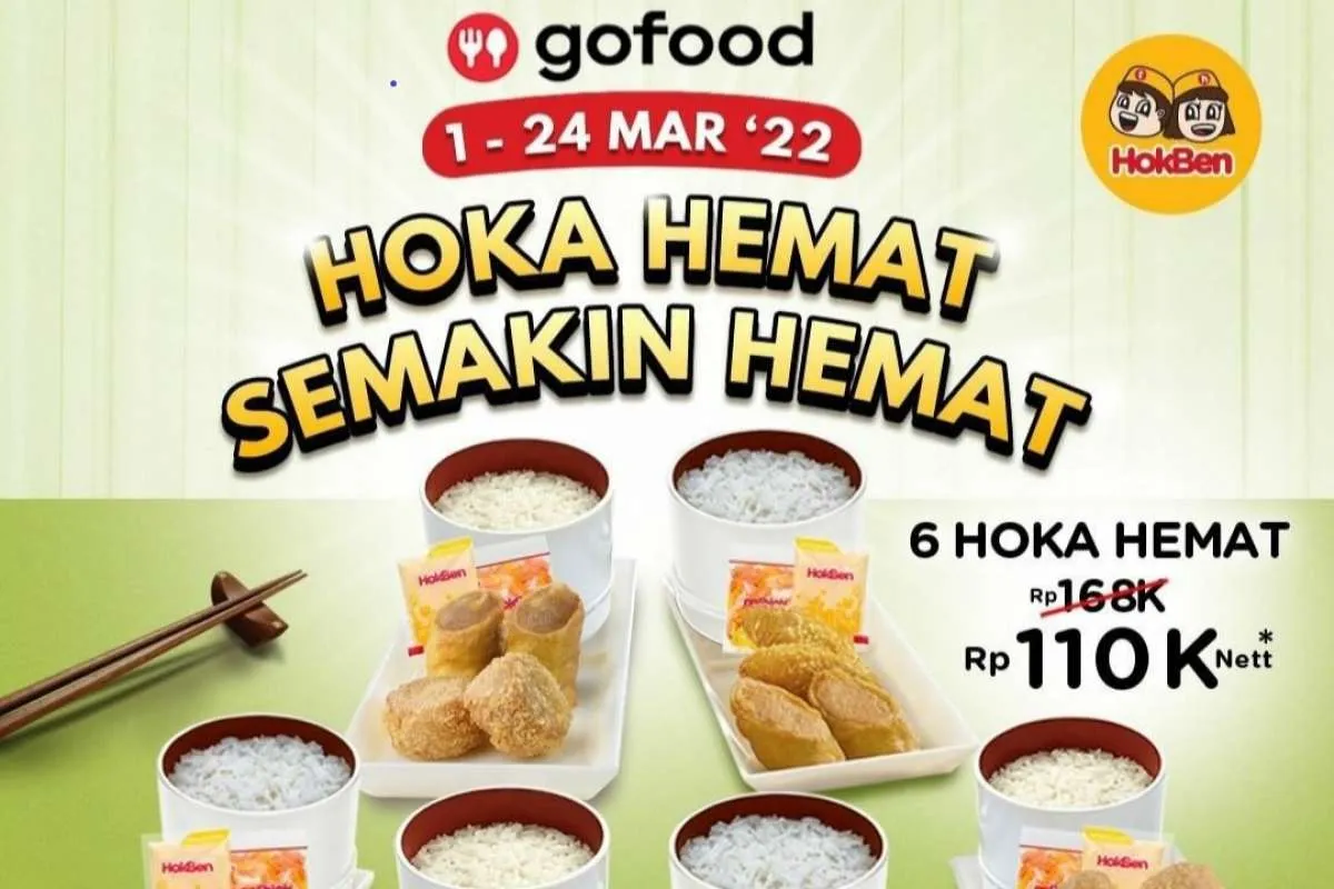 Promo Hokben 1-24 Maret 2022, Beli 6 Hoka Hemat Rp 110.000 di GoFood