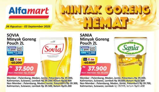 Promo Minyak Goreng Hemat di Alfamart Terbaru Agustus 2025, Mulai Rp 34.000-an