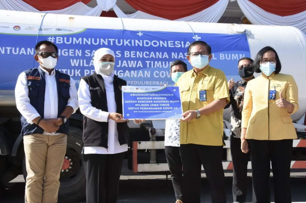 Satgas Tanggap Bencana BUMN Jatim kirimkan 9,9 ton oksigen untuk penanganan Covid-19