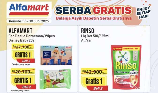 Promo Alfamart Serba Gratis sampai 30 Juni 2025, Beli 2 Gratis 1 Frestea-Mie Gaga
