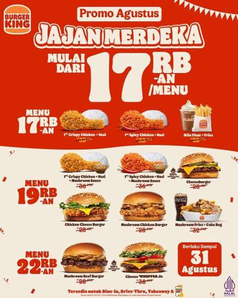 Promo Burger King Bulan Agustus 2025