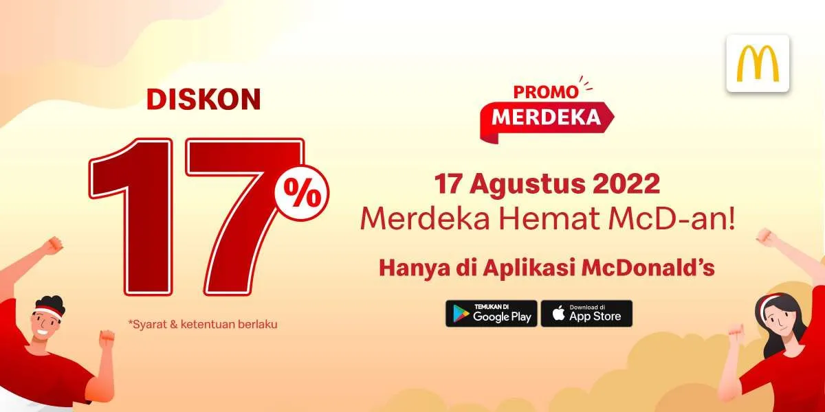 Spesial Promo McD 17 Agustus 2022, Diskon Merdeka Hemat 17% untuk Semua Menu McD
