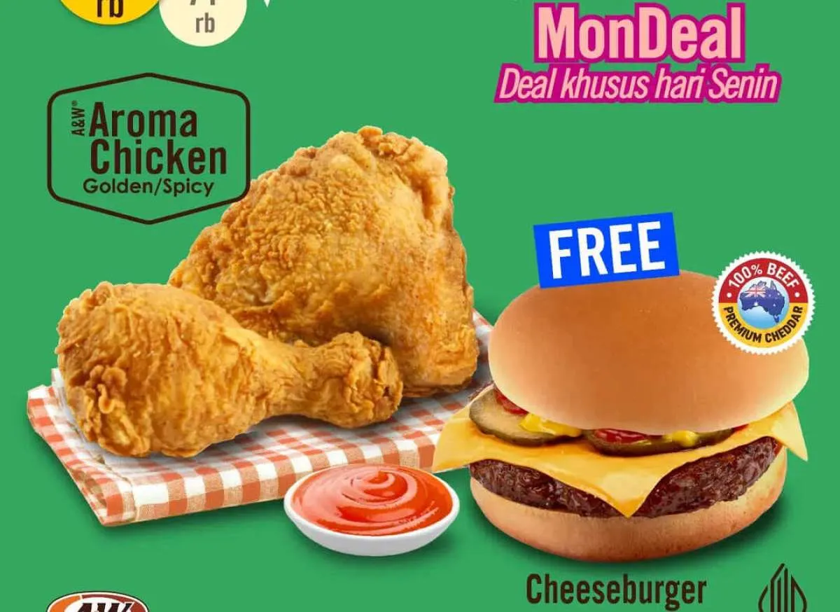 Promo A&W MonDeal Spesial Desember, 2 Aroma Chicken + Cheeseburger Mulai Rp 42.000