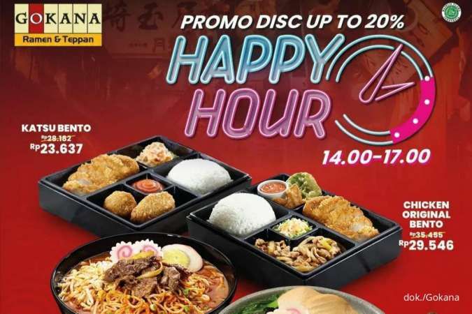 Promo Gokana Agustus 2022, Happy Hour Diskon hingga 20% di Jam 2-5 Sore