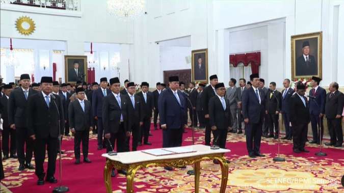 Prabowo Resmi Lantik Menteri Kabinet Merah Putih, Ini Daftarnya