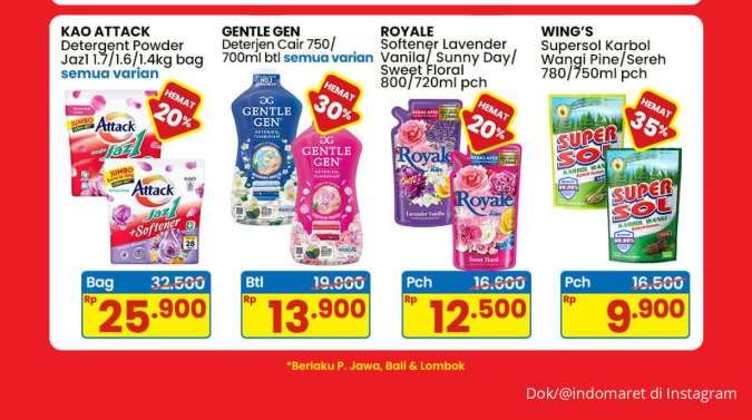 Promo Deterjen Weekend Akhir Juni 2025, Attack & Gentle Gen Hemat 20% di Indomaret