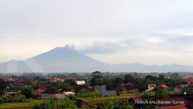 Mount Agung in Bali erupts