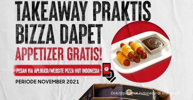 Promo Pizza Hut terbaru di November 2021, beli take away & dapatkan appetizer gratis